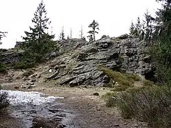 Vrcholové skalisko na Janově skále