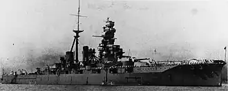 Hiei jako cvičná loď v srpnu 1933