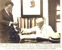 Jaroslav Helfert s presidentem Masarykem, 1929