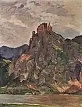 Hrad Strečno (tempera) před 1927