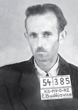 Jaroslav Sirotek po zatčení komunistickou státní bezpečností v červenci 1954