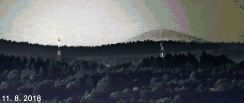 Sněžka pozorovaná z Javořice – vliv atmosférické refrakce