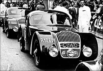 Jawa 750 (J.Zborník-L.Turek) na startu závodu 1000 mil československých 15. června 1935