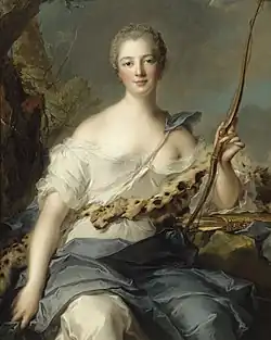 Madame de Pompadour jako lovkyně Diana, 1746