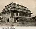 Dřevěná synagoga v Jedwabnem (dnešní Polsko) shořela při neúmyslném požáru roku 1913
