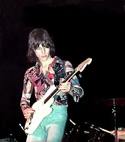 Jeff Beck při koncertě Beck, Bogert & Appice, 1972
