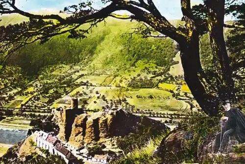 Hrad Střekov, kolorovaný diapozitiv. před 1919.