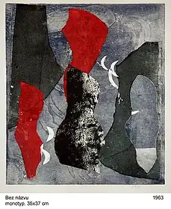 Bez názvu (monotyp) 35 × 37 cm, 1963
