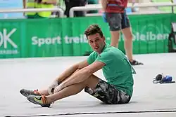 Jernej Kruder na SP 2017 v boulderingu v Mnichově