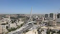 Pohled na Strunový most v Jeruzalémě (2021)