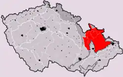 Jesenická oblast na mapě Česka
