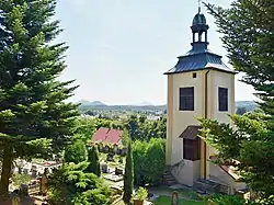 Zvonice a hřbitov v Jestřebí