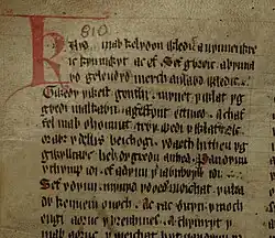 Úvodní řádky příběhu v Červené knize hergetské