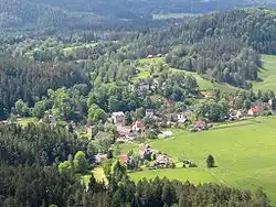 Pohled na Jetřichovice z Mariiny vyhlídky