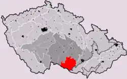 Jevišovická pahorkatina na mapě Česka