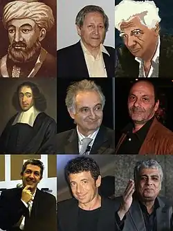 1. řada: Maimonides, Claude Cohen-Tannoudji, Jacques Derrida 2. řada: Baruch Spinoza, Jacques Attali, Jean-Pierre Bacri 3. řada: Alain Chabat, Patrick Bruel, Enrico Macias