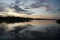 Jezero Gaładuś u hranic s Litvou