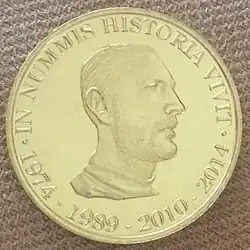 Medaile vydaná k čtyřicátinám Jiřího Hány