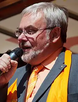 Jiří Havel během předvolební kampaně k volbám do Evropského parlamentu 2009