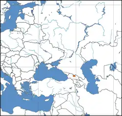 Vyznačení Jižní Osetie v mapě