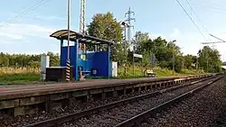 železniční zastávka v srpnu 2024