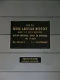 Pamětní deska MUDr. Ladislava Nebeského, odbojáře, popraveného r. 1942