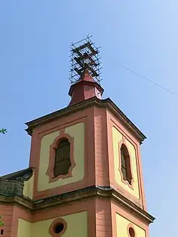 Výměna kříže na špici věže (2012)