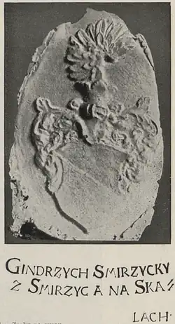 Erb Jindřicha ze Smiřic na původním zvonu kostela sv. Jiří v Přáslavicích u Semil