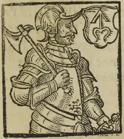 Jindřich z Kravař a Plumlova (kresba B. Paprockého, Zrcadlo slavného Markrabství moravského, 1593)