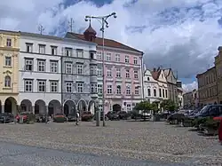 Náměstí Míru v centru Jindřichova Hradce
