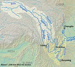 povodí řeky Ťin-ša (Jinsha)