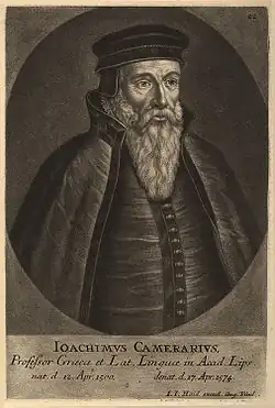 Joachim Camerarius starší, rytec Johann Jacob Haid.