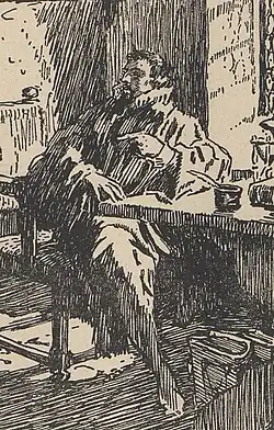 Jan Kampanius Vodňanský (ilustrace Adolfa Kašpara ke knize Mistr Kampanus Zikmunda Wintera)