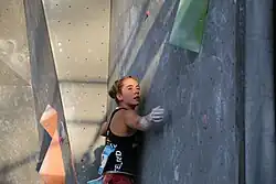 Johanna Holfeldová na SP 2017 v boulderingu v Mnichově, finále