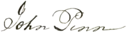 John Penn, podpis