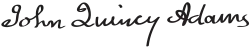 John Quincy Adams, podpis