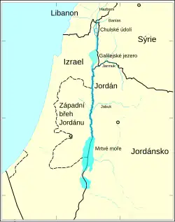 průběh toku řeky na mapě