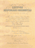Udělení Řádu Litevského Velkokněze Gediminase čtvrtého stupně (15. října 1928)