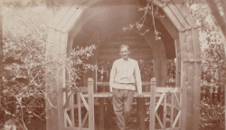 V dřevěném altánu