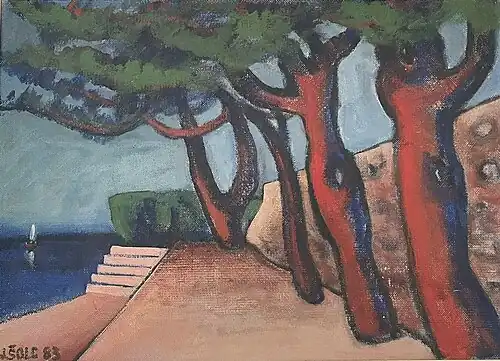 Staré borovice, 1983, akryl 70x50 cm
