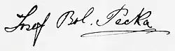 Josef Boleslav Pecka, podpis