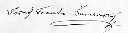 Josef Franta Šumavský – podpis