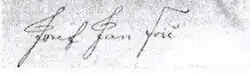 Josef Jan Frič – podpis