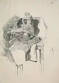 Zátiší se džbánem (kresba perem na papíře) 1867