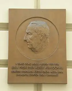 plaketa Josefa Kratochvila