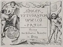 Josef Mánes: Legitimace Spolku výtvarných umělců (rytina Leopold Schmidt), tisk 1889