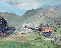 V horách (kvaš na papíru)