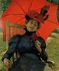Josef Schusser Dáma s červeným slunečníkem (1898)
