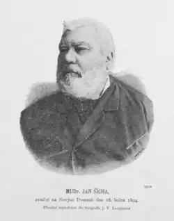 MUDr. Josef Šícha, nesprávně uvedený jako Jan. Foto Jan Nepomuk Langhans.