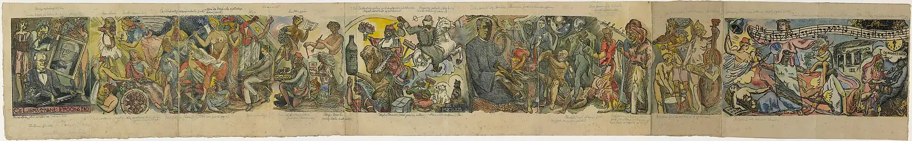 Exlibris Josefa Váchala z památníku dirigenta Františka Procházky (SOkA Nymburk).